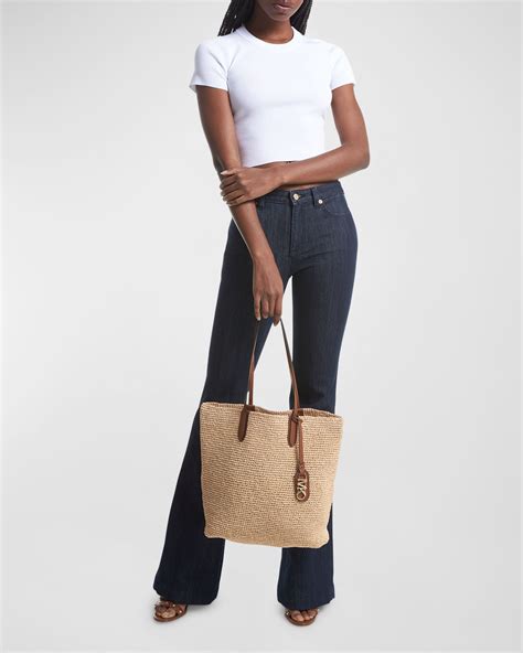 michael kors straw bags|michael kors straw tote bag.